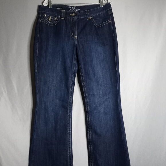 Premium Denim Jeans Women's Size 12 Lydia Bootcut Dark Wash Y2k - Picture 1 of 9